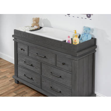 Rustic gray changing outlet table